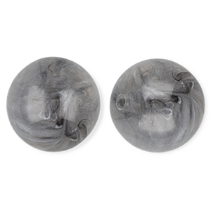 20 mm kralen van acryl round Grey-marble