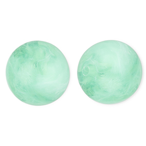20 mm kralen van acryl round Mint green-marble
