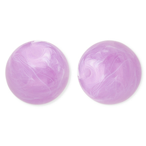 20 mm kralen van acryl round Lavender purple-marble