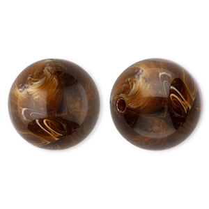 20 mm kralen van acryl round Brown-marble