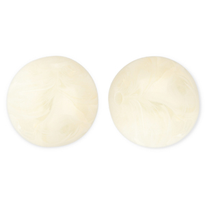 20 mm kralen van acryl round Off white-marble