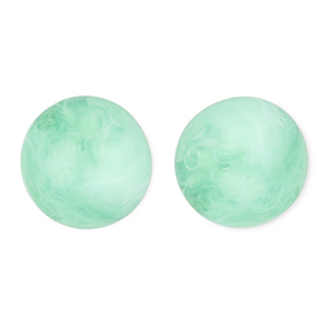 16 mm kralen van acryl round Mint green-marble