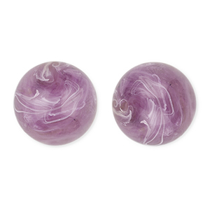 16 mm kralen van acryl round Purple-brown-marble