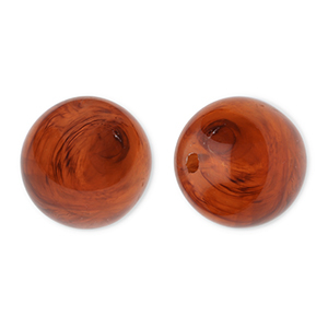 16 mm kralen van acryl round Amber brown-marble