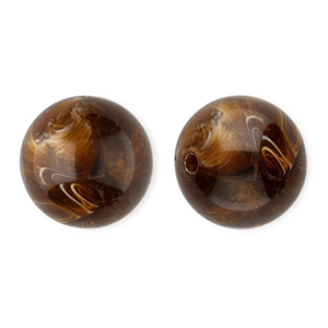 16 mm kralen van acryl round Brown-marble
