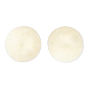 16 mm kralen van acryl round Off white-marble