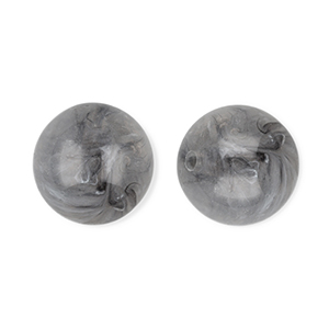 12 mm kralen van acryl round Grey-marble