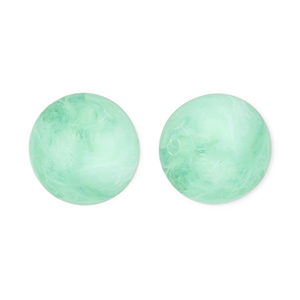 12 mm kralen van acryl round Mint green-marble