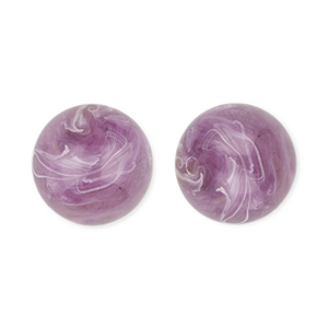 12 mm kralen van acryl round Purple-brown-marble