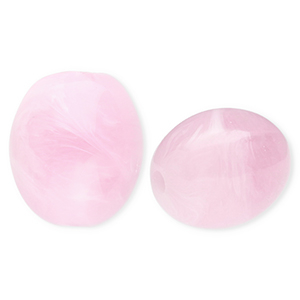 Kralen van acryl oval Pink-marble