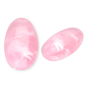 Kralen van acryl oblong oval Pink-marble