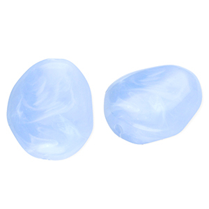 Kralen van acryl egg-shaped Blue-marble