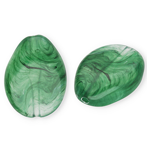 Kralen van acryl drop Dark green-marble