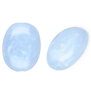Kralen van acryl oval Blue-marble