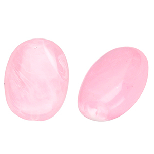 Kralen van acryl oval Pink-marble