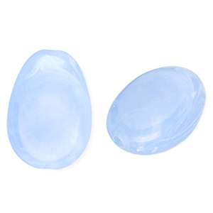 Kralen van acryl oval Blue-marble