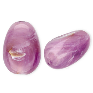 Kralen van acryl oval Purple-brown-marble