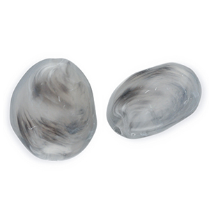 Kralen van acryl egg-shaped Grey-marble