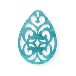 Hangers van resin druppel barok 38x27mm Blue Atoll