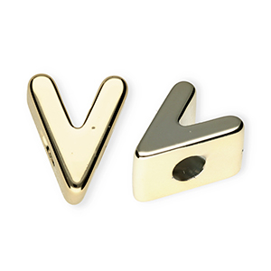 Acryl letterkralen letter V Gold