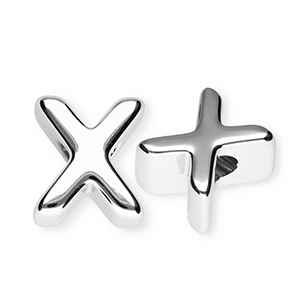 Acryl letterkralen letter X Silver