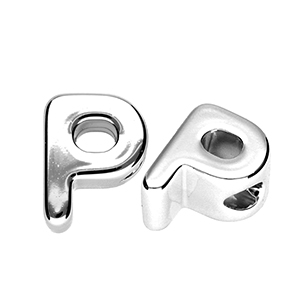 Acryl letterkralen letter P Silver