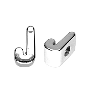Acryl letterkralen letter J Silver