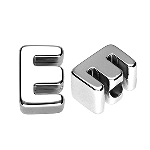 Acryl letterkralen letter E Silver