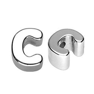 Acryl letterkralen letter C Silver