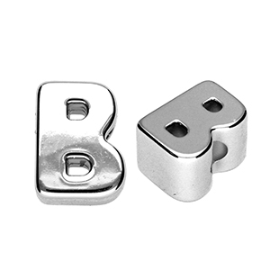 Acryl letterkralen letter B Silver