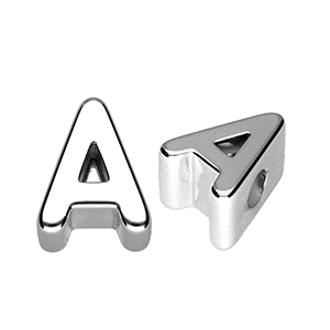 Acryl letterkralen letter A Silver