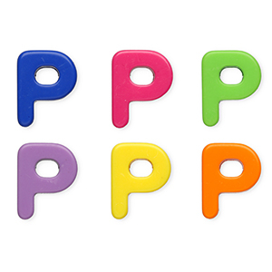 Acryl letterkralen letter P Multicolour