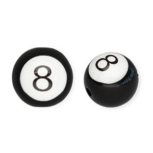 16 mm kralen van acryl round 8-ball Black-white