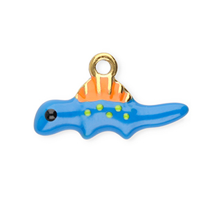 Bedels van Stainless steel Roestvrij staal (RVS) dinosaur Blue-orange-green