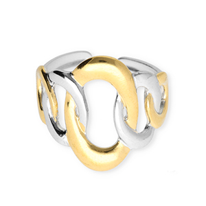 Ringen van Stainless steel Roestvrij staal (RVS) Silver-gold