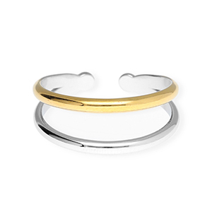 Ringen van Stainless steel Roestvrij staal (RVS) Silver-gold
