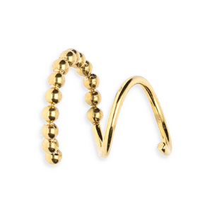 BY31&reg; Oorbellen van Stainless steel Roestvrij staal (RVS) spiraal oorbellen spheres Gold