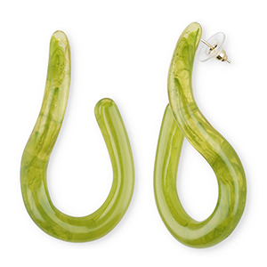 Musthave resin oorbellen&nbsp;/&nbsp;oorstekers Multicolour green