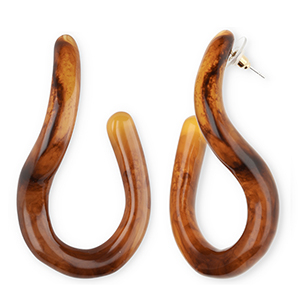 Musthave resin oorbellen&nbsp;/&nbsp;oorstekers Amber brown
