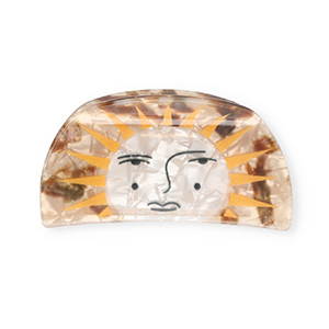 Haaraccessoires haarklem sun with face Pearl shine brown-pearl shine white-ochre