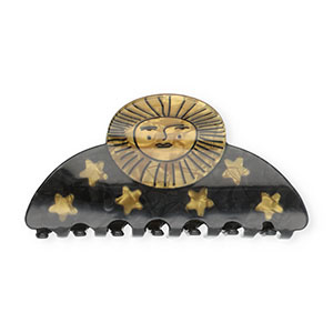 Haaraccessoires haarklem sun with stars Pearl shine black-pearl shine gold