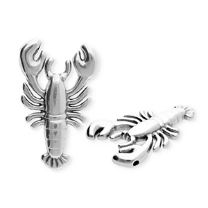 Metaal bedels DQ&reg; lobster Antiek zilver (nikkelvrij)
