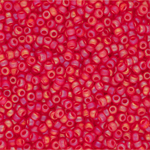 Miyuki 11/0 rocailles Matted Transparent Red AB 11-0140FR