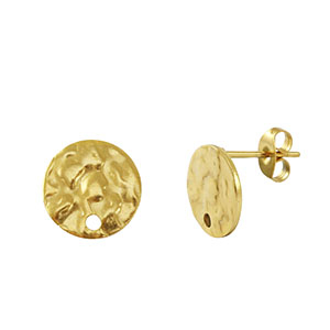 Oorbellen van Stainless steel Roestvrij staal (RVS) oorstekers Gold