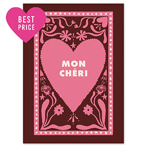 BY31&reg; Kaartjes voor sieraden "Mon ch&eacute;ri" Dark brown-dark pink-beige