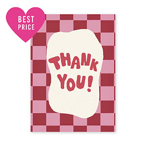 BY31&reg; Kaartjes voor sieraden "Thank you" Dark pink-rust red-off white