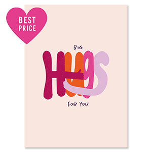 BY31&reg; Kaartjes voor sieraden "Big hugs for you" Light pink-magenta pink-orange-lilac purple