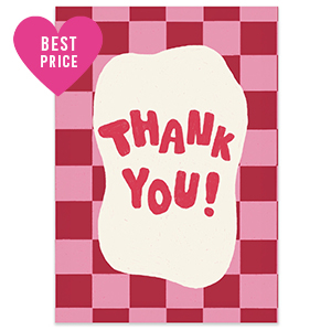 BY31&reg; Kaartjes voor sieraden "Thank you" Dark pink-rust red-off white