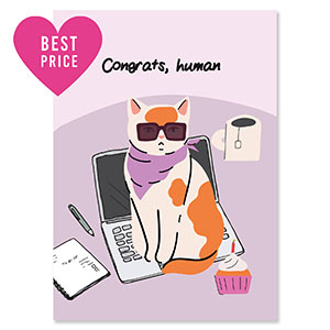 BY31&reg; Kaartjes voor sieraden "Congrats, human" Purple-orange-black