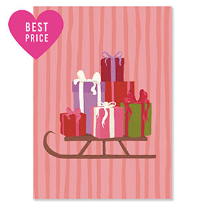 BY31&reg; Kaartjes voor sieraden sleigh with gifts Pink-red-purple-green